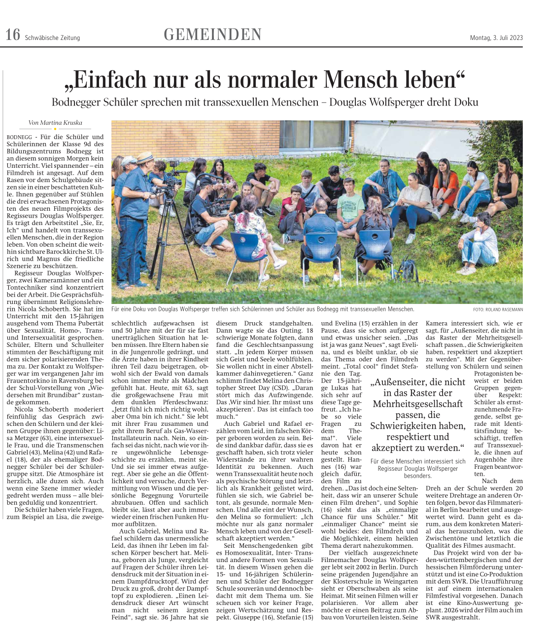 Schwäbische Zeitung, 03.07.2023